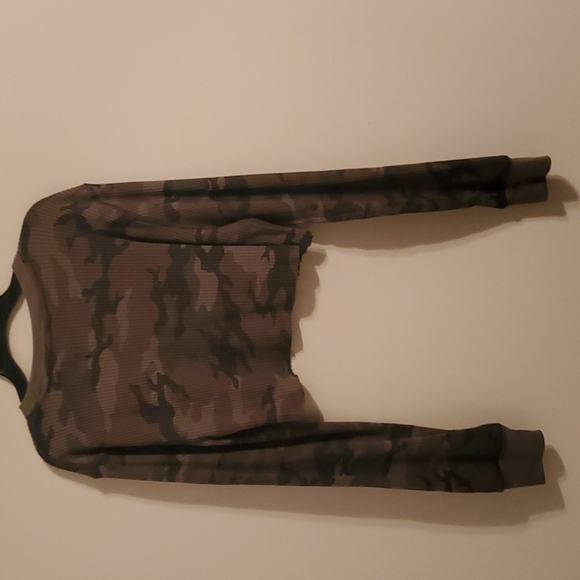 George camo cropped long sleeve waffle knit shirt - Picture 5 of 5